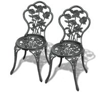 vidaXL Bistro Chairs 2 pcs Cast Aluminium Green