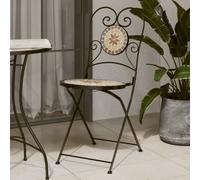 vidaXL Bistro Chairs Foldable 2 pcs Terracotta and White Ceramic