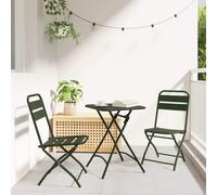 vidaXL Bistro Set 3 pcs Dark green Steel