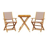 vidaXL Bistro Set 3 Piece Bar Set Balcony set Taupe Fabric and Solid Wood