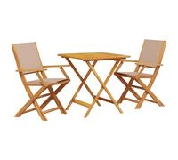 vidaXL Bistro Set 3 Piece Bar Set Balcony set Taupe Fabric and Solid Wood