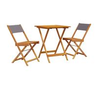 vidaXL Bistro Set 3 Piece Outdoor Bar Set Anthracite Fabric and Solid Wood