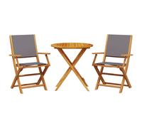 vidaXL Bistro Set 3 Piece Outdoor Bar Set Anthracite Fabric and Solid Wood