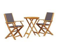 vidaXL Bistro Set 3 Piece Outdoor Bar Set Anthracite Fabric and Solid Wood
