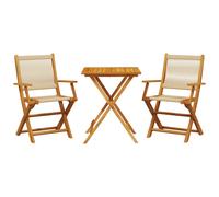 vidaXL Bistro Set 3 Piece Outdoor Bar Set Beige Polypropylene and Solid Wood