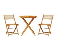 Garden Dining Set 5 Piece Table and Chair Polypropylene and Solid Wood vidaXL