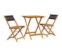 vidaXL Bistro Set 3 Piece Outdoor Bar Set Black Polypropylene and Solid Wood
