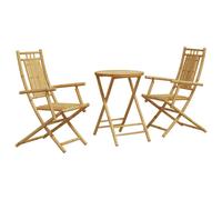 vidaXL Bistro Set 3 Piece Outdoor Bistro Set Garden Table and Chair Bamboo