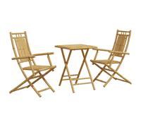 vidaXL Bistro Set 3 Piece Outdoor Bistro Set Garden Table and Chair Bamboo