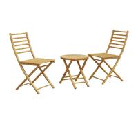 vidaXL Bistro Set 3 Piece Outdoor Bistro Set Garden Table and Chair Bamboo