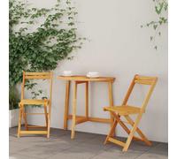 vidaXL Bistro Set Folding 3 pcs Oil Natural Solid Acacia Wood