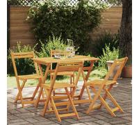 Bistro Set Folding 5 pcs Oil Natural Solid Acacia Wood Furniture Garden vidaXL