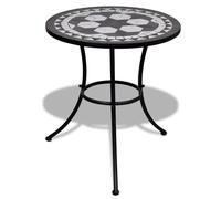 vidaXL Bistro Table Black and White 60 cm Mosaic