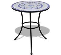 vidaXL Bistro Table Blue and White 23.6"" Mosaic