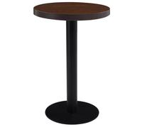 vidaXL Bistro Table Dark Brown 50cm MDF Coffee Bar Dinner Dining Desk Stand