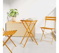vidaXL Bistro Table Folding Mustard Ø 50 x 71 cm Powder-coated Steel
