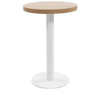 vidaXL Bistro Table Light Brown 50cm MDF Coffee Bar Dinner Dining Desk Stand