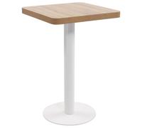 vidaXL Bistro Table Light Brown 50cm MDF Coffee Bar Dinner Dining Desk Stand