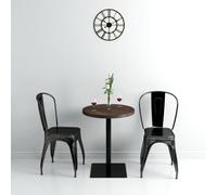 Bistro Table Dark Ash MDF & Steel Round Ø60cm x75cm Cafe Bistro Accent Everyday