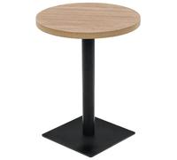 vidaXL Bistro Table MDF and Steel Round 60x75cm Oak Colour Kitchen Furniture