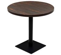 vidaXL Bistro Table MDF and Steel Round 80x75cm Dark Ash Kitchen Furniture
