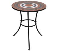 vidaXL Bistro Table Terracotta and White 60 cm Mosaic UK