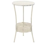 vidaXL Bistro Table Vintage Style Round Metal 40x70 cm White