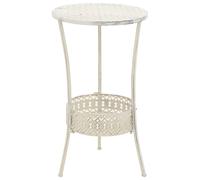 vidaXL Bistro Table Vintage Style Round Metal 40x70cm White Kitchen Furniture