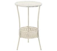 vidaXL Bistro Table Vintage Style Round Metal 40x70cm White Kitchen Furniture