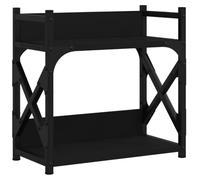 vidaXL Black 2-Tier Printer Stand - Multifunctional office Organiser Made from Resistant Engineered Wood and Metal, Adjustable Feet, for Office, Living Room, Bedroom