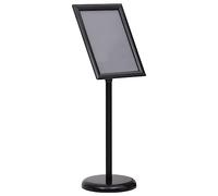 vidaXL Black Aluminium Alloy A3 Pedestal Poster Stand - Adjustable & Lightweight Display Accessory for Public Events, Offices, Stores