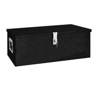 vidaXL Black Aluminium Chest Bin 80x39x30 cm - Spacious & Durable Storage Box with Lock and Handle for Vehicle, Garage, Camping