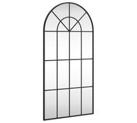 vidaXL Black Arch Iron Wall-Mounted Mirror - Durable and Sturdy Glass Material - Space-saving Design Ideal for Limited Spaces