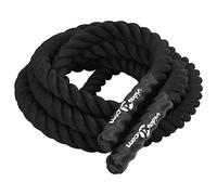 vidaXL Black Battle Rope - 6m, 4.5kg - Polyester Fibre Gym Rope for Strength Training, Endurance, and Full-Body Workouts