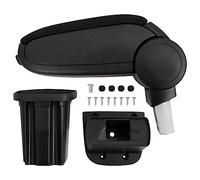 vidaXL Black Car Armrest for HONDA FIT/JAZZ (2008) - Durable ABS Centre Console, Adjustable Height for Comfortable Driving, Extra Storage Compartment