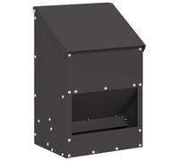 vidaXL Black Chicken Feeder 21 x 16 x 33 cm Cold Rolled Steel, Other, Rectangular Structures, Industrial Structures, Metal Frames, and Durable Designs for Development Projects