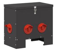 vidaXL Black Chicken Feeder 40.5 x 25 x 38 cm Cold Rolled Steel Garden Patio Rectangular Modern Design Durable Materials Durable Options Versatile