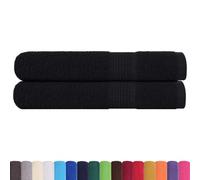 vidaXL black cotton towels set 2pcs - 100x200cm bath/beach