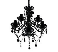 vidaXL Black Crystal Light 5 Bulb