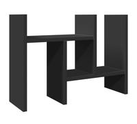 vidaXL Black Desk Organiser - Engineered Wood - 34.5x15.5x35.5cm - 2.1kg Adjustable Shelf, Ample Storage