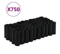 vidaXL Black Dog Poop Bags, 750-Count Unscented Leak-Proof PE, 30 x 20 cm - Multi-Pet Use