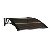 vidaXL Black Door Canopy, Polycarbonate, Weather-Resistant, Durable and Solid Construction with ABS Brackets, Aluminium Bars, Size 100x80 cm