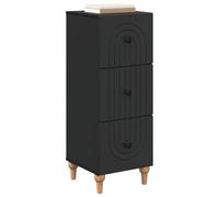 vidaXL Black Drawer Cabinet, 33 x 34.5 x 90 cm, Wood Material, Lots of Storage Space for Your Living Room, Vintage Drawer Cabinet, Rectangular Chest of Drawers, Modern Design, Vertical Organiser