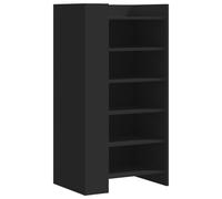 vidaXL Black Engineered Wood Shoe Cabinet - 5-Shelf Shoe Rack, 5237.5100 cm, 80 kg Capacity, Easy Assembly, Includes Wall-Mount Device