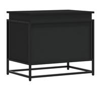 vidaXL black engineered wood storage box/toy blanket chest - 60x40x51.5 cm - industrial style, moisture resistant