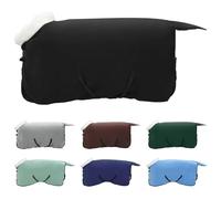 vidaXL Black Fleece Horse Blanket 115cm Modern Riding Gear Warm Blanket Weather Resistant Adjustable Fleece for Stable