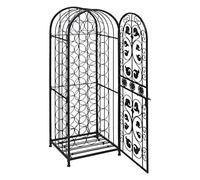 vidaXL Black Freestanding Wine Rack Cabinet | Holds 45 Wine Bottles | Rust-Free Wrought Iron | Classic Design | Great for Living, Dining Room or Kitchen