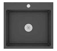 vidaXL Black Handmade Kitchen Sink - Brushed Stainless Steel, Anti-Condensation Paint, Quick Flow X-Flume Design, Suitable for Undermount, Flush Mount and Drop in Installation