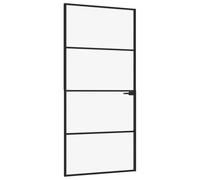 Vidaxl Interior Door Black 93X201.5 Cm Tempered Glass&aluminium