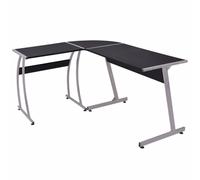 vidaXL Black L-Shaped Corner Desk | Home Workstation